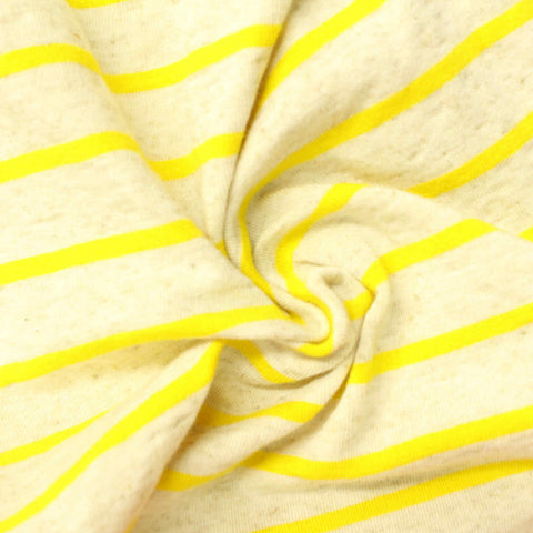 Yellow Horizontal-Stripe Knit, Viscose-Linen