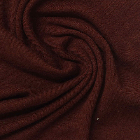 Polyester Viscose Rib Knit Fabric, 190 gsm, 190 cm — Brown