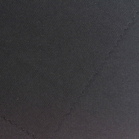 Viscose Nylon Stretch Ponte Knit Fabric, 380 gsm, 155 cm — Black, ref EF-271487