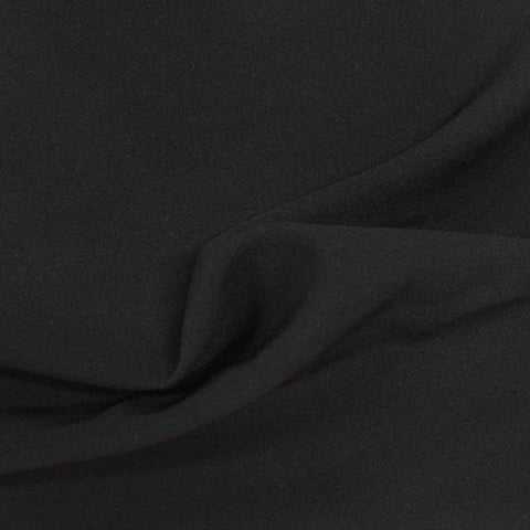Polyester Viscose Stretch Woven Fabric, 220 gsm — Black
