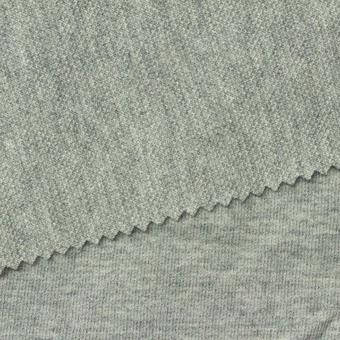 Light Grey Heathered-Marl Scuba Knit, Cotton-Poly, 300 gsm, 180 cm