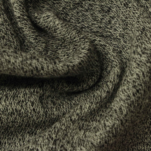 Black Marl French Terry, Cotton-Poly, 264 gsm