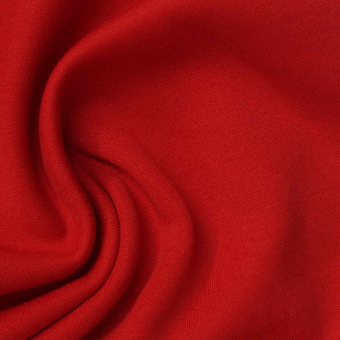 Brushed Polyester Cotton Knit Fabric, 330 gsm, 170 cm — Red