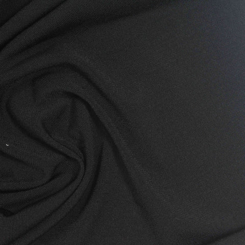 Polyester Stretch ITY Knit Fabric, 220 gsm, 160 cm — Black