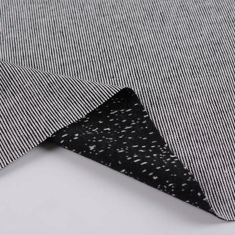 Black Marl Interlock Knit, Poly-Viscose, 310 gsm