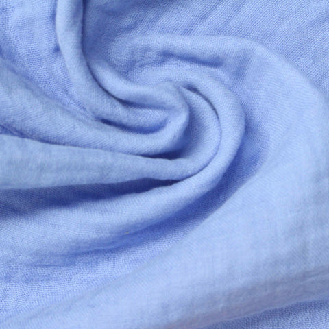100% Cotton Crepe Fabric, 175 gsm, 140 cm — Blue