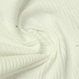 Jacquard Cotton Polyester Rib Knit Fabric, 240 gsm, 140 cm — White — photo 2