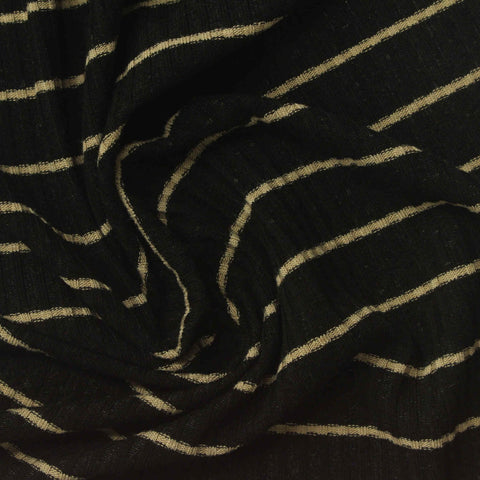 Beige Horizontal-Stripe Rib Knit, Viscose