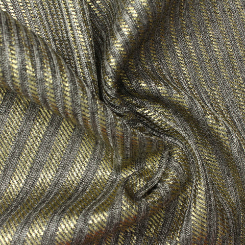 Grey Vertical-Stripe Rib Knit, Polyester, 210 gsm