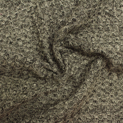 Light Grey Marl Waffle Knit, Viscose-Poly