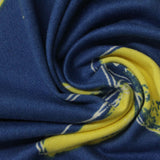 Bold Floral Brushed Polyester Milk Silk Knit Fabric, 150 gsm, 165 cm — Navy — photo 2