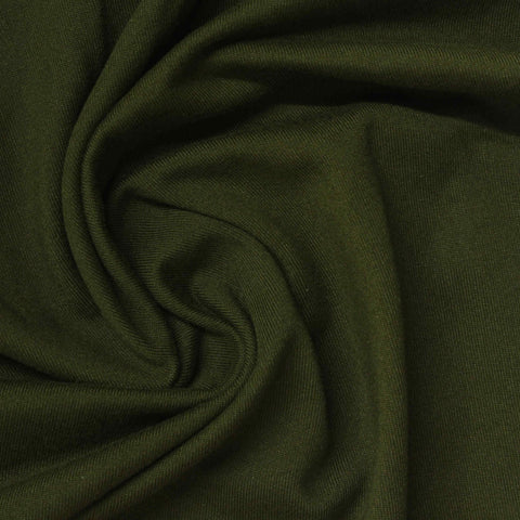 Brushed Polyester Stretch Milk Silk Knit Fabric, 190 gsm, 170 cm — Green