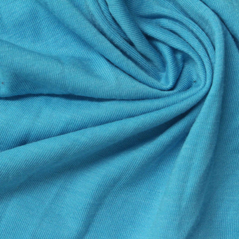 Polyester Tencel Lyocell Stretch Jersey Knit Fabric, 160 gsm, 180 cm — Blue