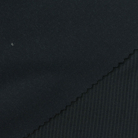 Polyester Viscose Stretch Interlock Knit Fabric, 245 gsm, 160 cm — Navy
