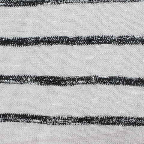 Black Horizontal-Stripe Knit, 220 gsm