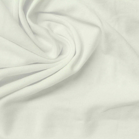 Cotton Modal Stretch Jersey Knit Fabric, 170 gsm, 160 cm — White