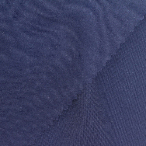 Viscose Nylon Stretch Piqué Knit Fabric, 280 gsm, 165 cm — Navy
