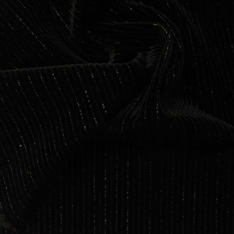 Black Vertical-Stripe Velvet