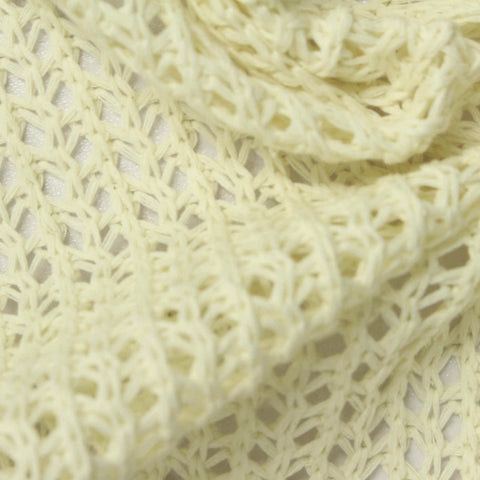 Jacquard Polyester Cotton Pointelle Knit Fabric, 310 gsm, 150 cm — Yellow