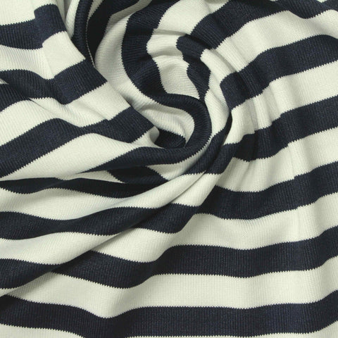 Black Stripes Rib Knit, Polyester