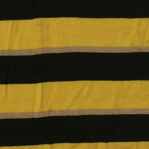Yellow Stripes Knit, Cotton-Metallic
