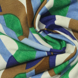 Blue Abstract Jersey Knit, Viscose — photo 2