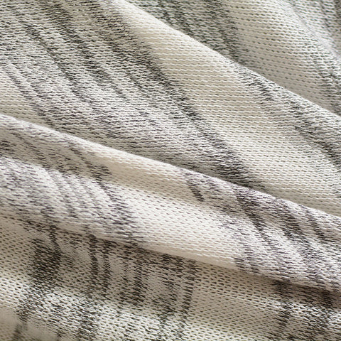 Grey Vertical-Stripe Chunky Knit, Polyester