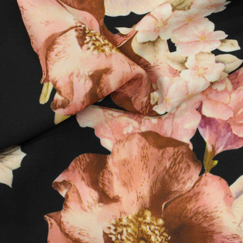 Pink Flowers Woven, Polyester, 193 gsm, ref EF-213511