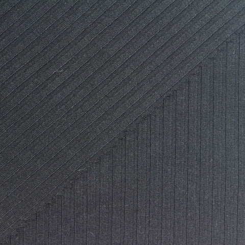 Dark Grey Rib Knit, Poly-Viscose
