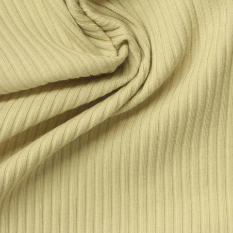 Cotton Stretch Rib Knit Fabric, 220 gsm, 140 cm — Khaki