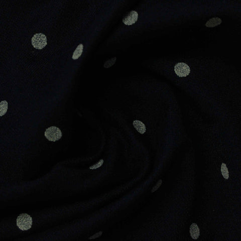 Grey Dots Piqué Knit, Poly-Viscose
