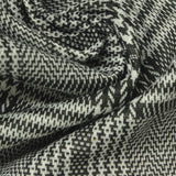 Black Houndstooth Interlock Knit, Polyester — photo 2