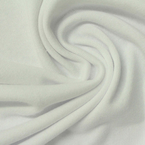 Cotton Polyester French Terry Fabric, 220 gsm — White