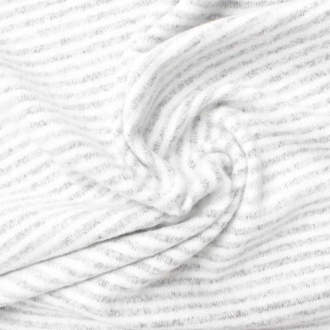 Grey Horizontal-Stripe Chunky Knit, Viscose-Poly, 204 gsm