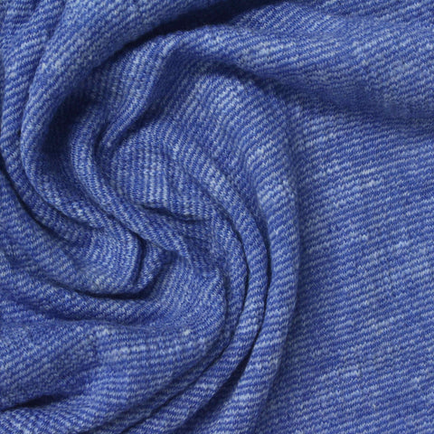 Blue Heathered-Marl Crepe, Poly-Cotton