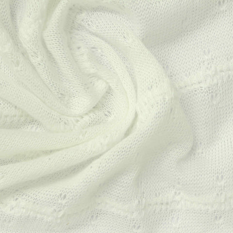 Off-White Small-Floral Chunky Knit, Polyester