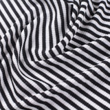 Black Horizontal-Stripe Rib Knit, Poly-Viscose — photo 2