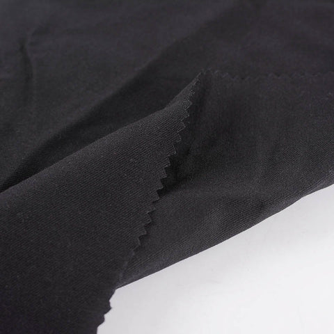 Viscose Nylon Stretch Bengaline Fabric, 250 gsm, 147 cm — Black