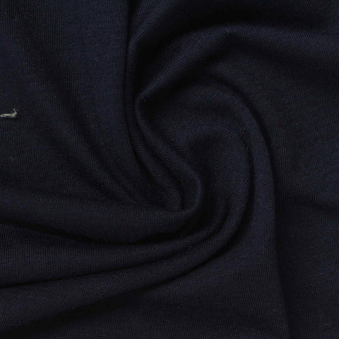 Polyester Cotton Stretch Jersey Knit Fabric, 165 gsm, 165 cm — Navy