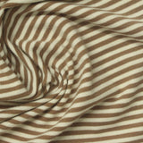 Brown Horizontal-Stripe Jersey Knit, Poly-Viscose — photo 2