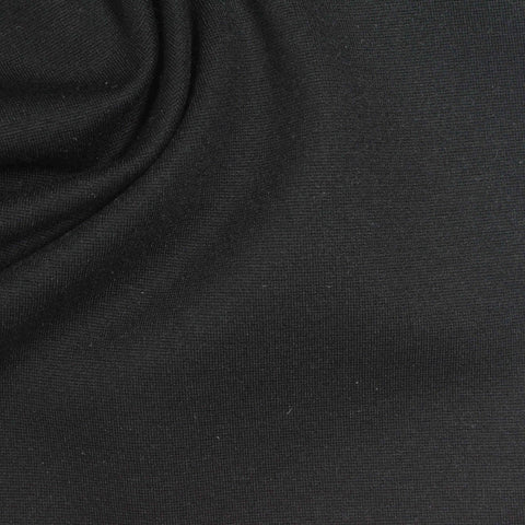 Viscose Nylon Stretch Ponte Knit Fabric, 350 gsm, 160 cm — Black, ref EF-273761