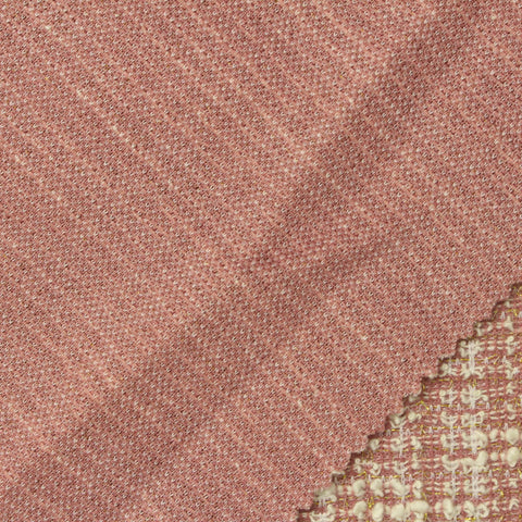 Cream Textured Bouclé, Poly-Cotton, 220 gsm
