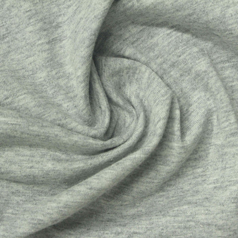 Light Grey Marl Jersey Knit, Cotton, 200 gsm