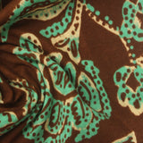 Teal Floral Jersey Knit, Cotton — photo 2