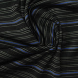 Grey Horizontal-Stripe Jersey Knit, Polyester — photo 2