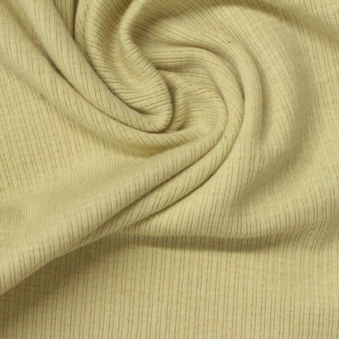 Viscose Acrylic Blend Stretch Rib Knit Fabric, 260 gsm, 150 cm — Khaki