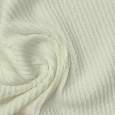 Off-White Stripe Rib Knit, Polyester