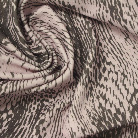 Dark Grey Animal Print Interlock Knit, Nylon-Spandex