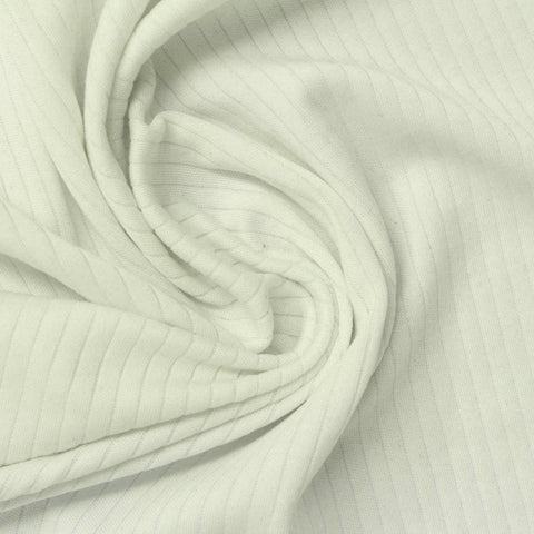 Tencel Lyocell Stretch Rib Knit Fabric, 200 gsm, 155 cm — White