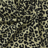 Black Leopard Jersey Knit, Polyester — photo 2